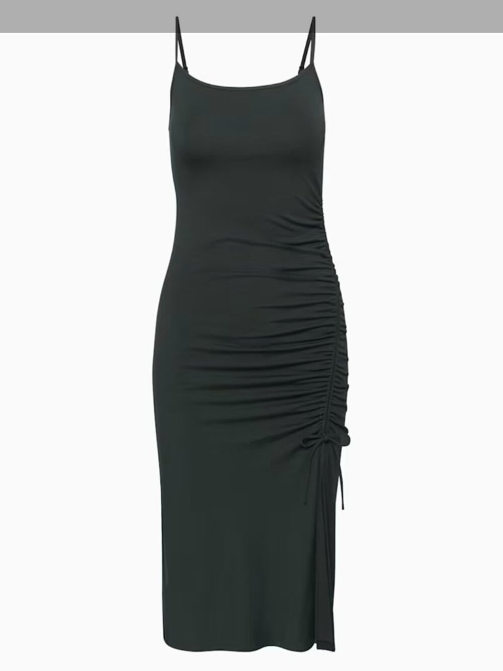 Wilfred Aritzia Riddle Ruched Bodycon Midi Dress Black XS
